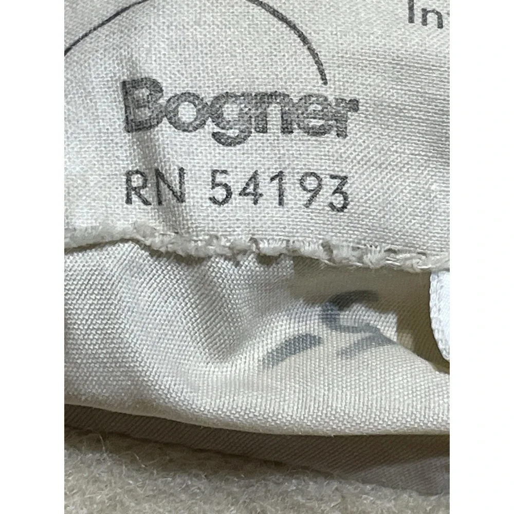 Vintage Bogner Reversible Puffer Jacket Plaid Wool Ivory Hooded Ski Bomber‎